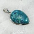 Chrysocolla 925 Silver Pendant ~33mm