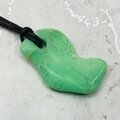 Chrysoprase Pendant & Wax Cotton Cord ~36x22mm