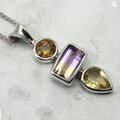 Citrine & Ametrine 925 Silver Pendant ~26mm