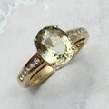 Citrine & Diamond 9ct Gold Ring~7 US / O UK