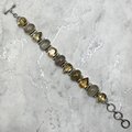 Citrine & Rutilated Quartz 925 Sterling Silver Ornate Bracelet (Length 200mm)