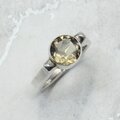 Citrine Round 925 Sterling Silver Ring~7 US / O UK