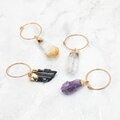 Gold Painted Crystal Wine Glass Charms - 4 pack