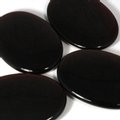 Dark Amber Obsidian Palm Stone ~70x50mm