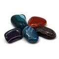 Drilled Mixed Agate Tumble Stone Pendants - Pack of 5