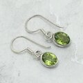 Faceted Peridot 925 Silver Drop Earrings ~12mm