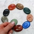 Fire Agate Thumb Stone ~40mm