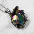 Rainbow Aura Quartz 925 Silver Pendant  ~29mm