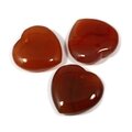 Front Drilled Carnelian Hearts - 30mm