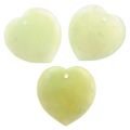 Front Drilled New Jade Hearts - 40mm