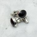 Garnet 925 Antique Silver Cufflinks ~13mm