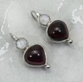 Garnet & Moonstone 925 Silver Earrings ~ 25mm