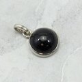 Garnet Round 925 Silver Pendant ~17mm