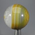 Golden Green Banded Agate Crystal Sphere ~40mm