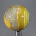 Golden Green Banded Agate Crystal Sphere ~40mm