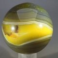 Golden Green Banded Agate Crystal Sphere ~46mm