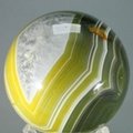 Golden Green Banded Agate Crystal Sphere ~55mm