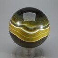 Golden Green Banded Agate Crystal Sphere ~50mm