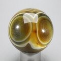Golden Green Banded Agate Crystal Sphere ~50mm