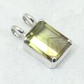Green Gold Phantom Quartz 925 Silver Pendant ~18mm