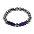 Hematite Crystal Bracelet - Purple Arrows