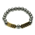 Hematite Crystal Bracelet - Gold Arrows