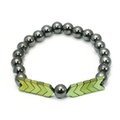 Hematite Crystal Bracelet - Green Arrows