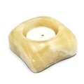 Honey Calcite Shallow Tealight Candle Holder