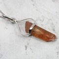 Tangerine Quartz & Silver Terminated Point 925 Silver Pendant ~28mm
