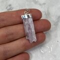 Kunzite Healing Crystal 925 Silver Pendant ~32mm