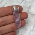 Kunzite Healing Crystal 925 Silver Pendant ~38mm