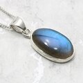 Labradorite Oval 925 Silver Pendant ~20mm