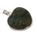 Labradorite Silver Rim Heart Pendant ~30mm