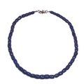 Lapis Lazuli Necklace - Polished Barrels with clasp - 19 inches