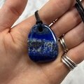 Lapis Lazuli Pendant & Wax Cotton Cord ~41 x 31mm