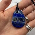 Lapis Lazuli Pendant & Wax Cotton Cord ~41 x 32mm