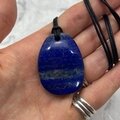 Lapis Lazuli Pendant & Wax Cotton Cord ~42 x 31mm