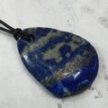 Lapis Lazuli Pendant & Wax Cotton Cord ~43x32mm