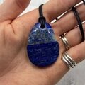 Lapis Lazuli Pendant & Wax Cotton Cord ~44 x 32mm