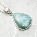 Larimar Teardrop 925 Silver Pendant ~23mm