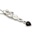 Lovers 925 Antique Silver Pendant with Garnet Stone ~55mm