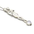 Lovers 925 Antique Silver Pendant with Moonstone Stone ~70mm