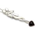 Lovers 925 Antique Silver Pendant with Garnet Stone ~70mm