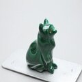 Malachite Crystal Cat  ~51x29mm