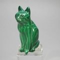 Malachite Crystal Cat  ~54x35mm