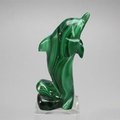 Malachite Crystal Dolphin ~63x35mm