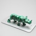 Malachite Crystal Rhino ~21x57mm