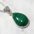 Malachite Teardrop 925 Silver Pendant ~19mm