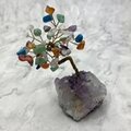 Mixed Gemstone Gemtree on Amethyst Cluster ~115mm