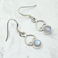 Moonstone 925 Silver Drop Earrings ~21mm